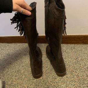 Brown tall boots. True to size